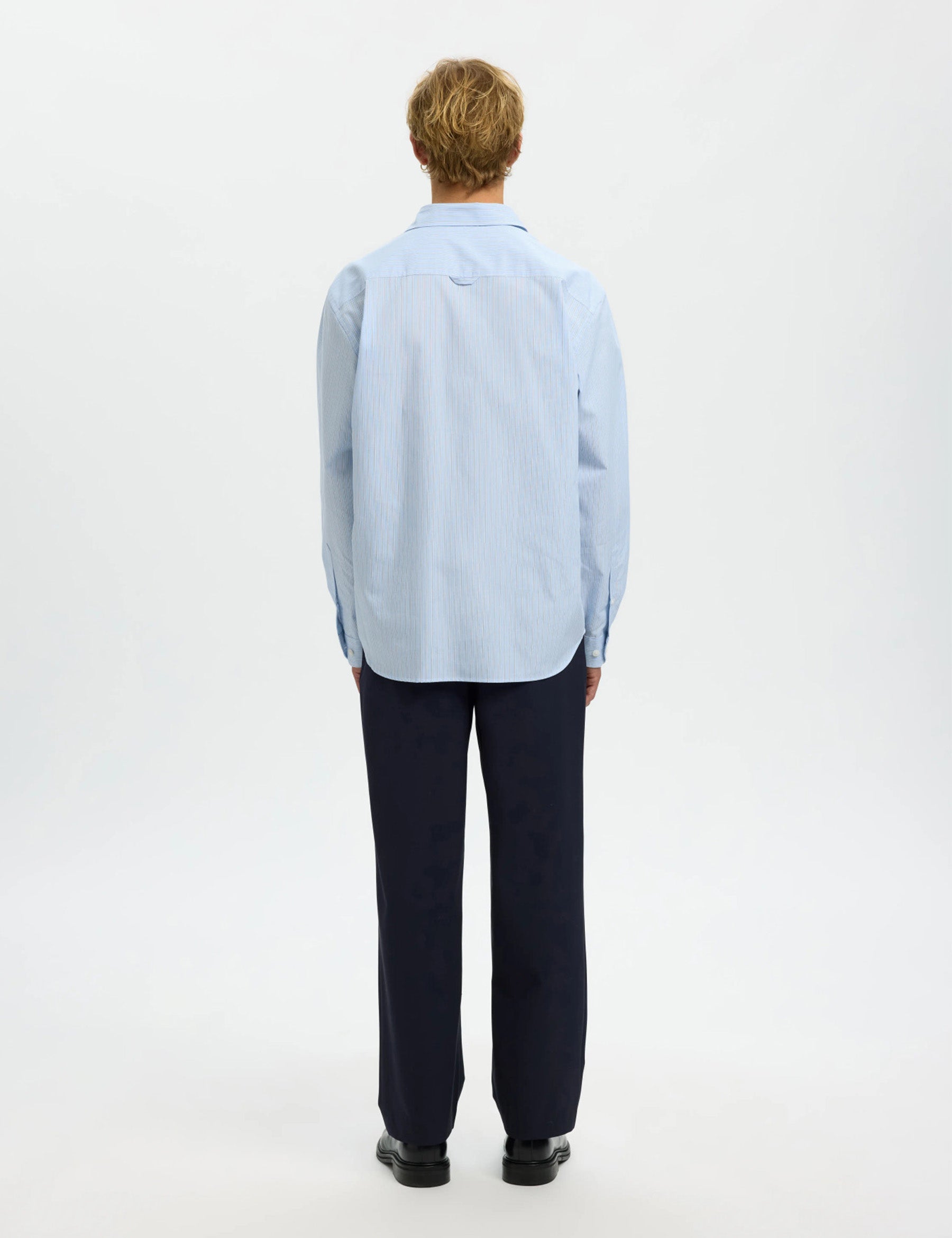 Relaxed Ben Stripe LS Shirt - Della Robbia Blue