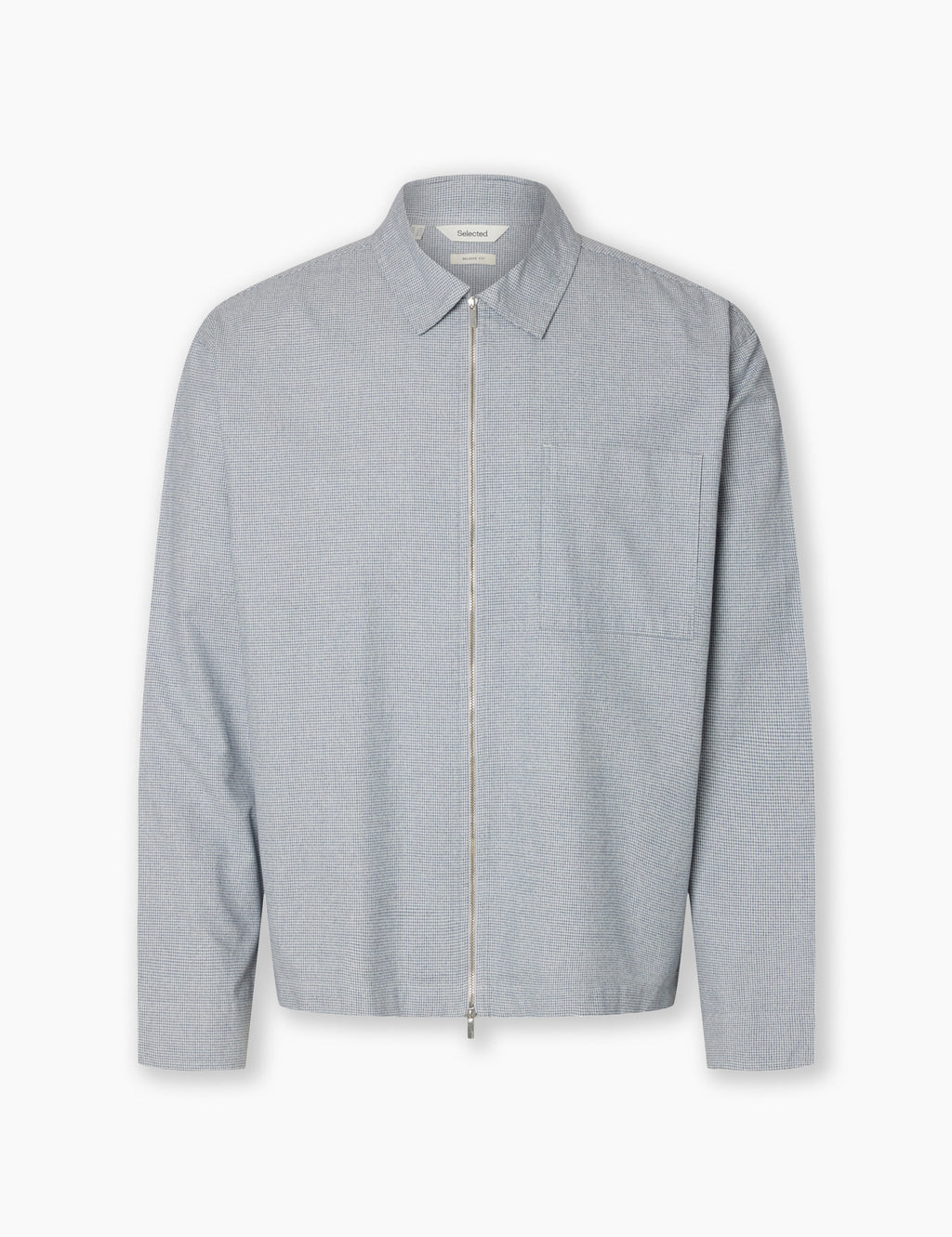 Relaxed David Mix Zip Overshirt - Blue Mirage