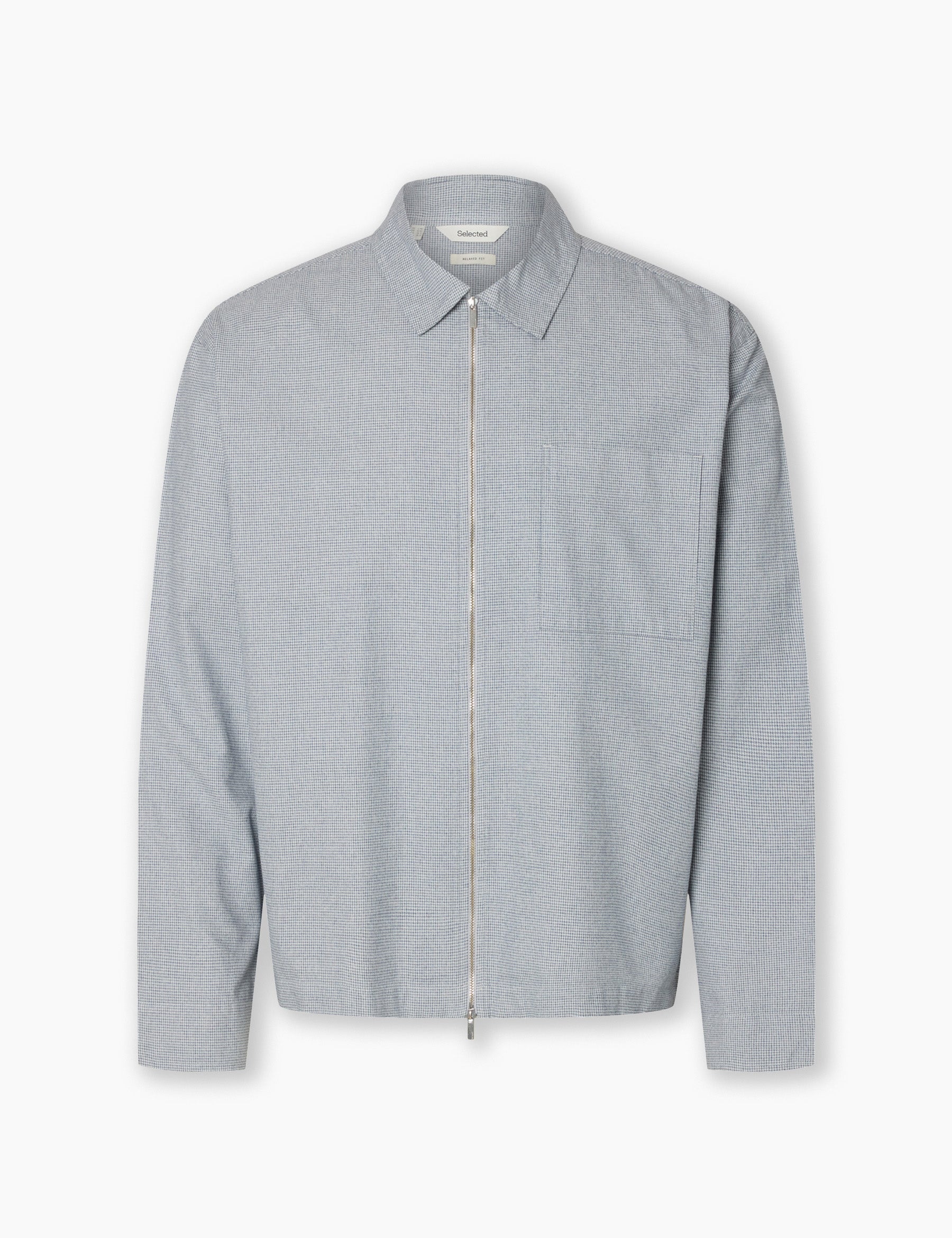 Relaxed David Mix Zip Overshirt - Blue Mirage