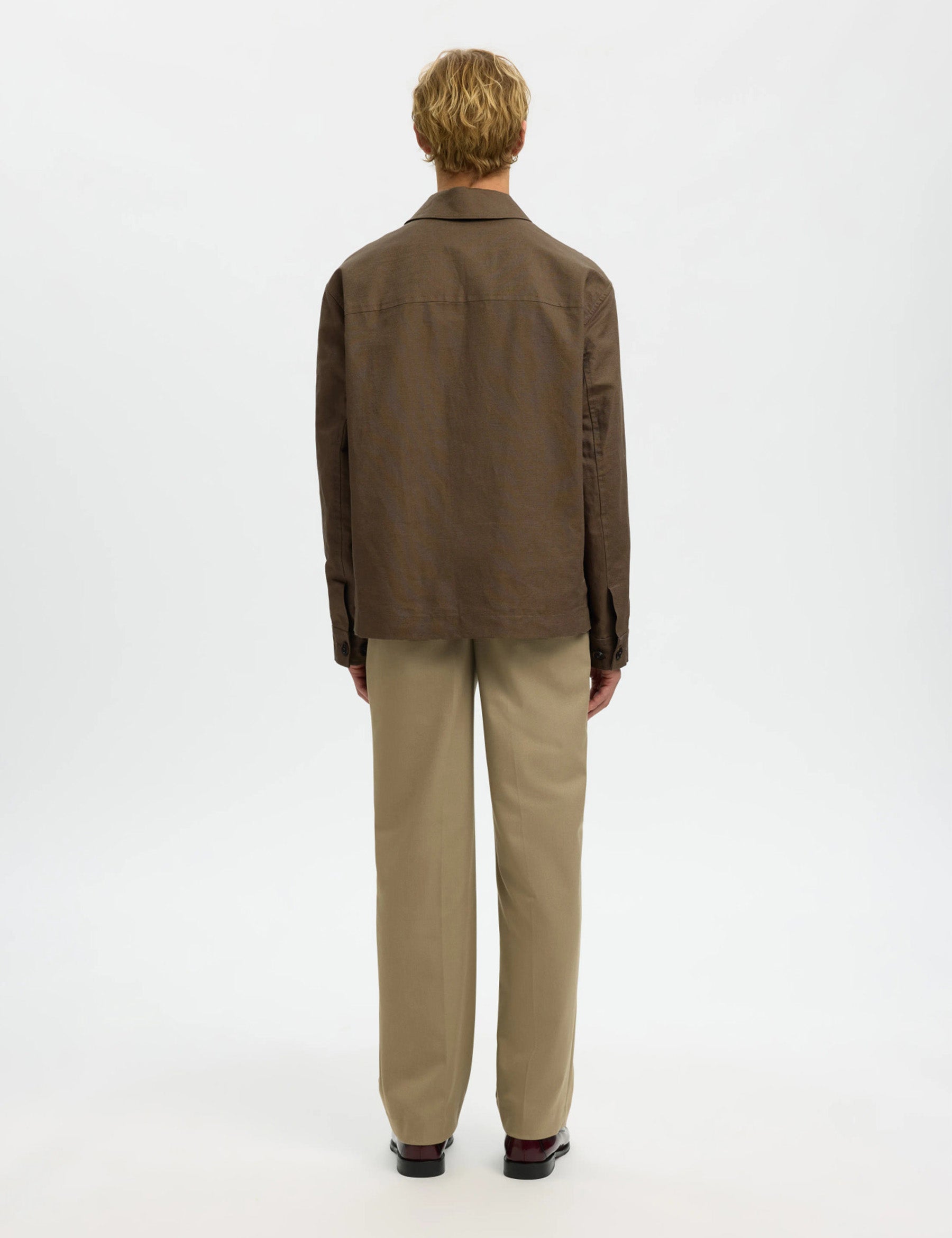 Lewis Linen Blend Jacket - Chocolate Chip