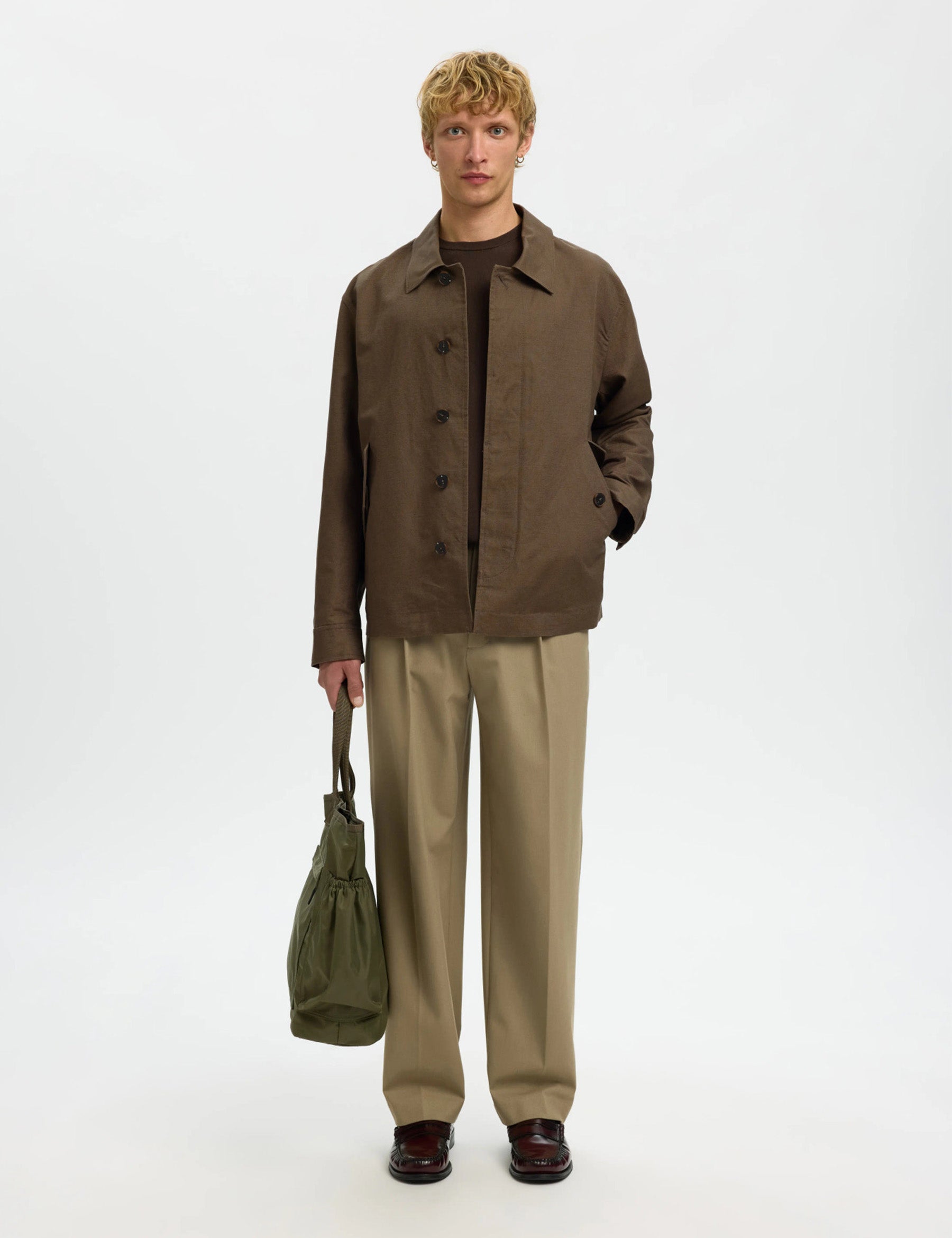 Lewis Linen Blend Jacket - Chocolate Chip