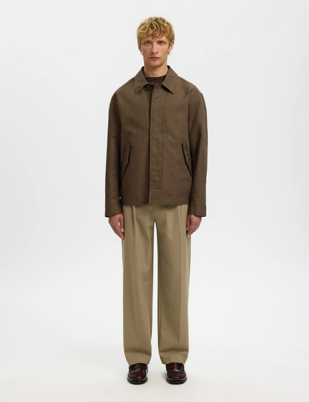 Lewis Linen Blend Jacket - Chocolate Chip