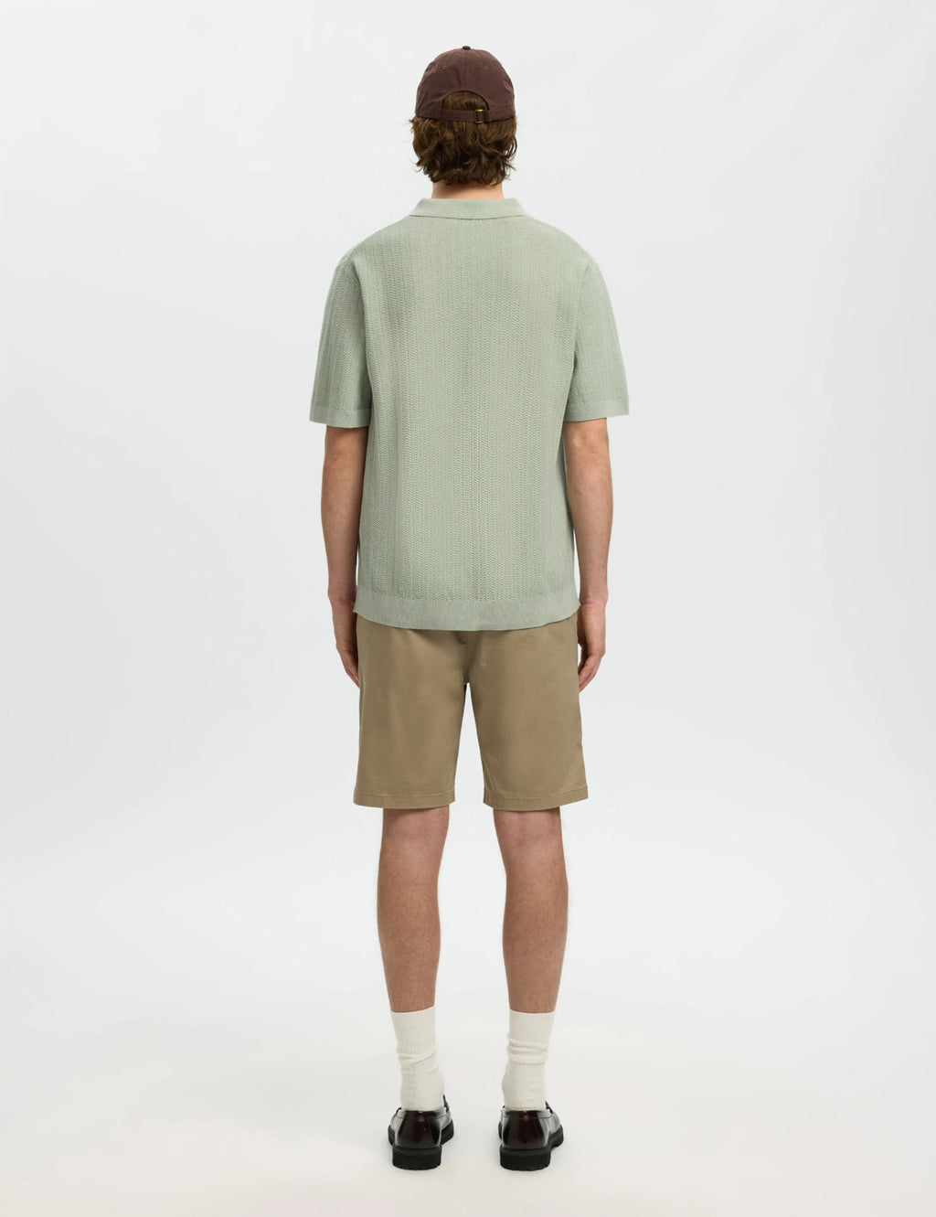 Mattis Linen Blend Polo Shirt - Aqua Gray