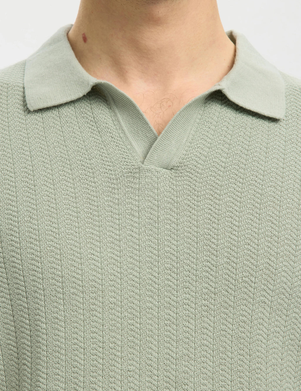Mattis Linen Blend Polo Shirt - Aqua Gray