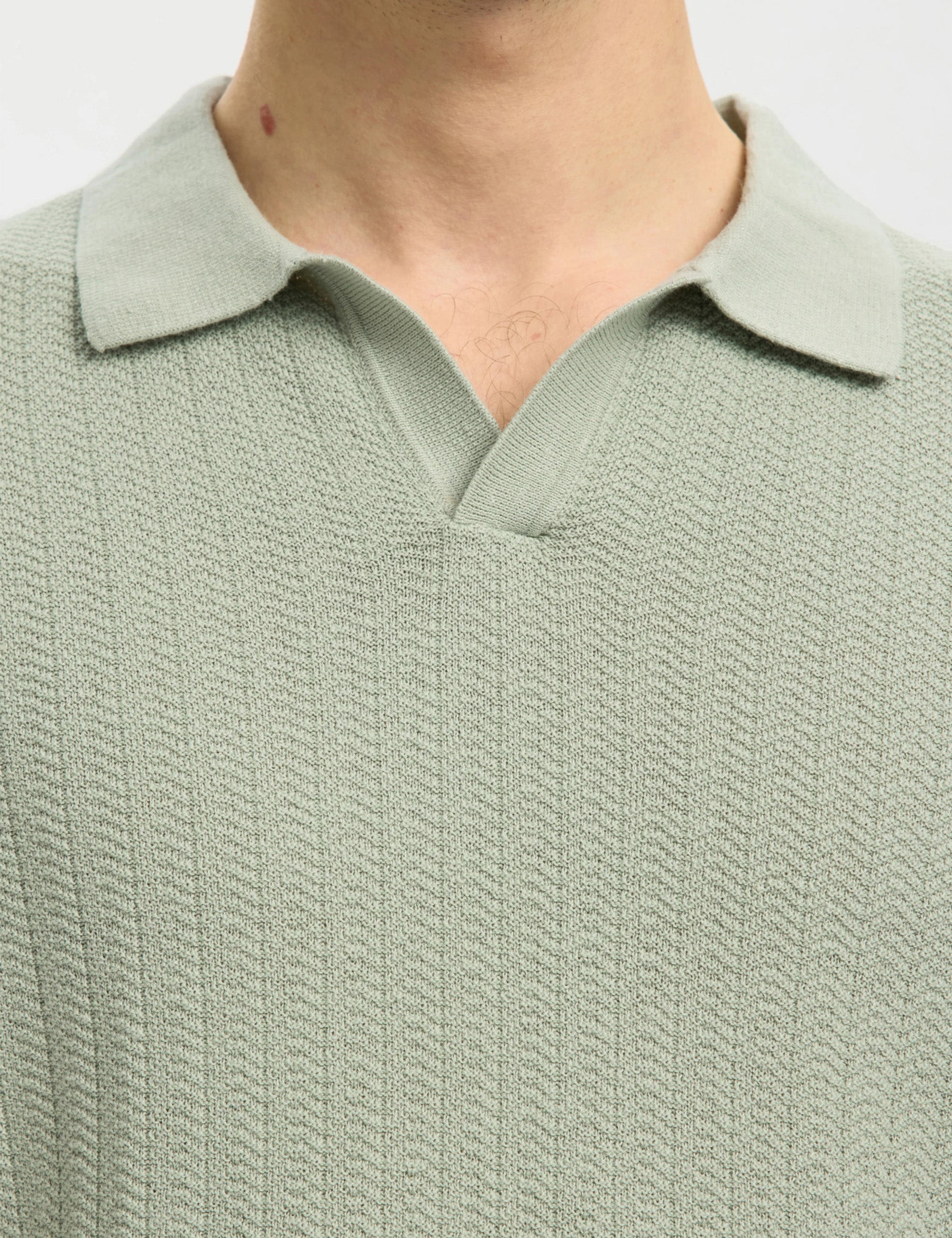 Mattis Linen Blend Polo Shirt - Aqua Gray