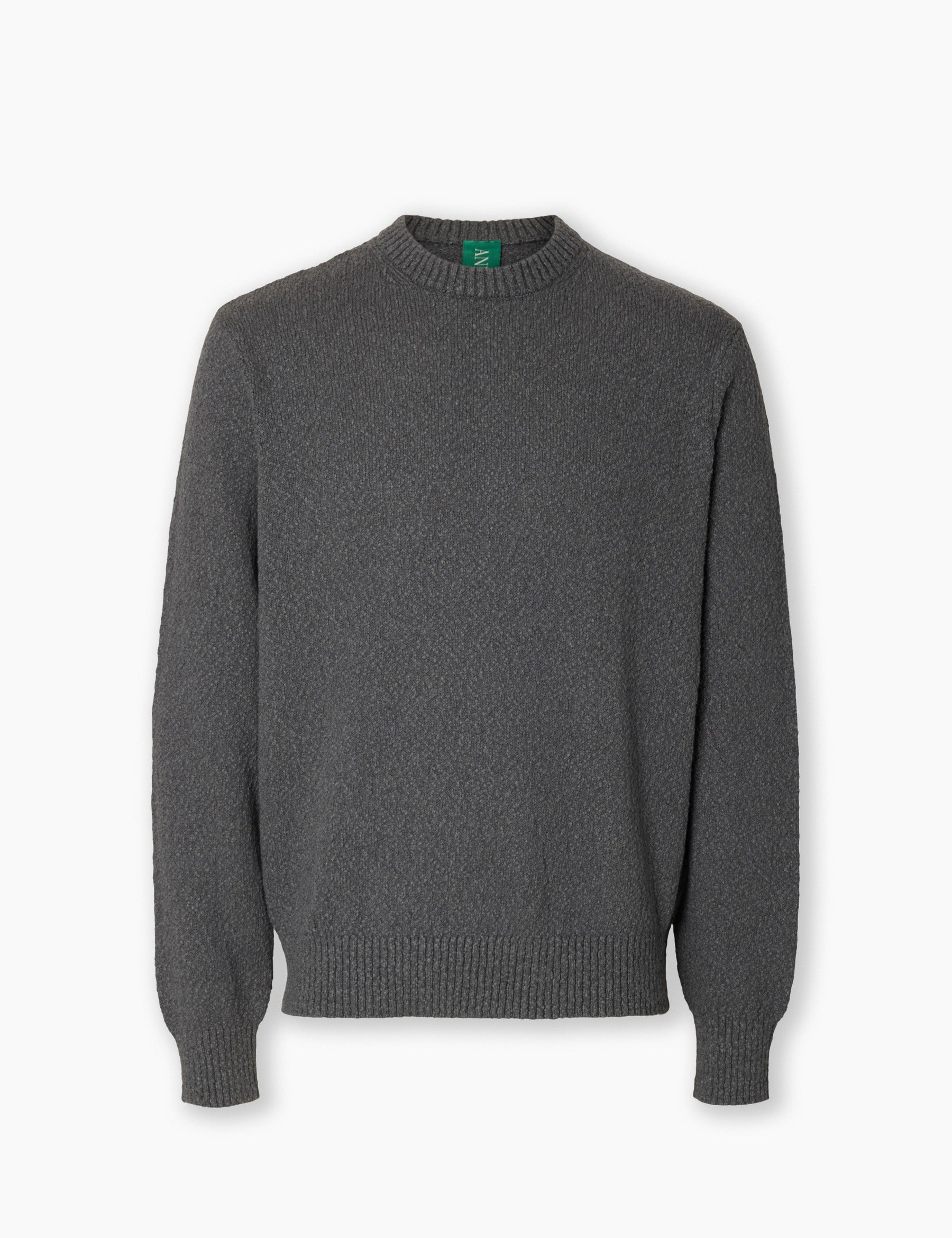 Ragi Boucle Knit Crewneck Jumper - Dark Grey