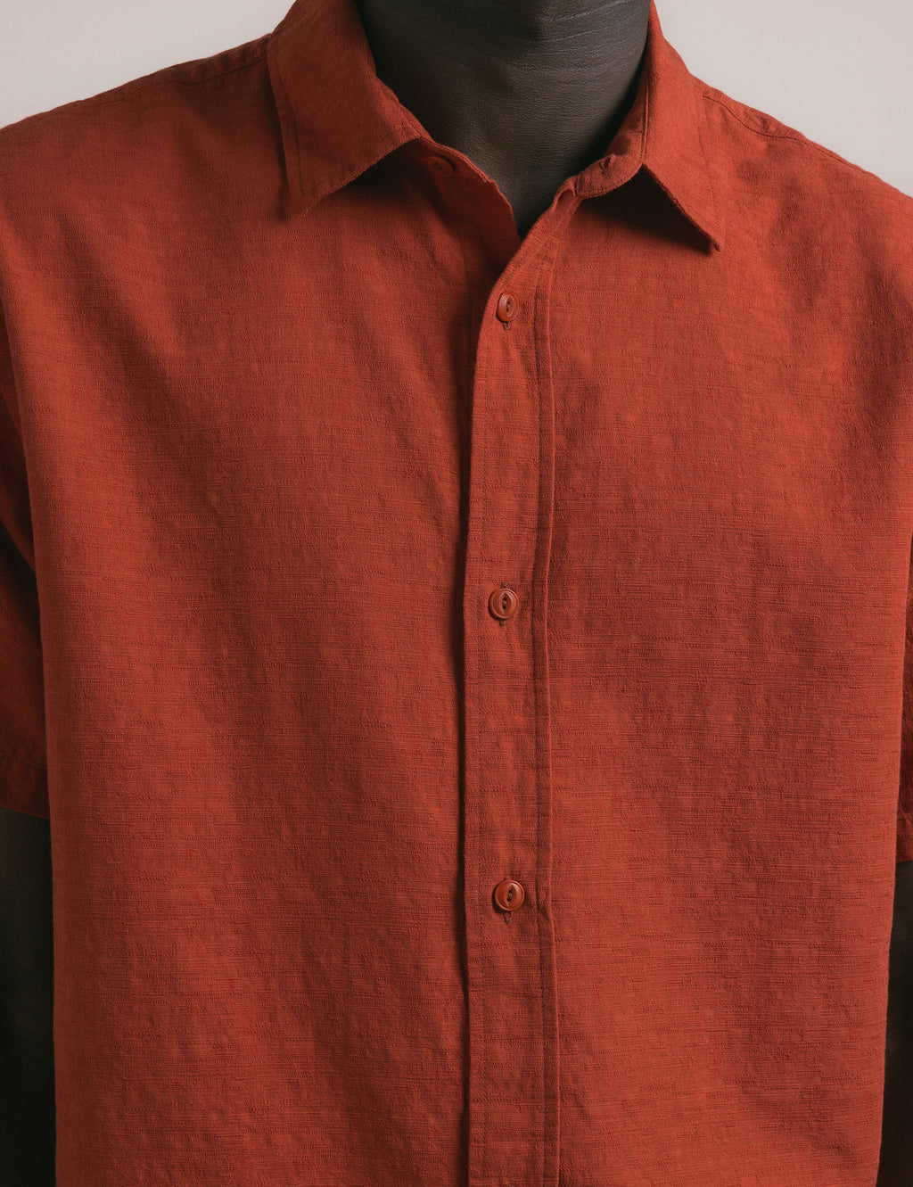 Ferness Oversized Shirt - Rusted Red Slub