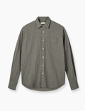 Scout Relaxed Fit Micro Check Shirt - Faded Black Check