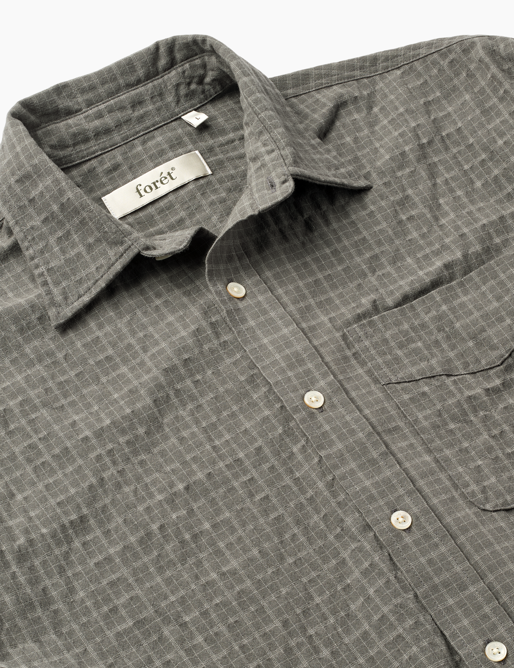 Scout Relaxed Fit Micro Check Shirt - Faded Black Check