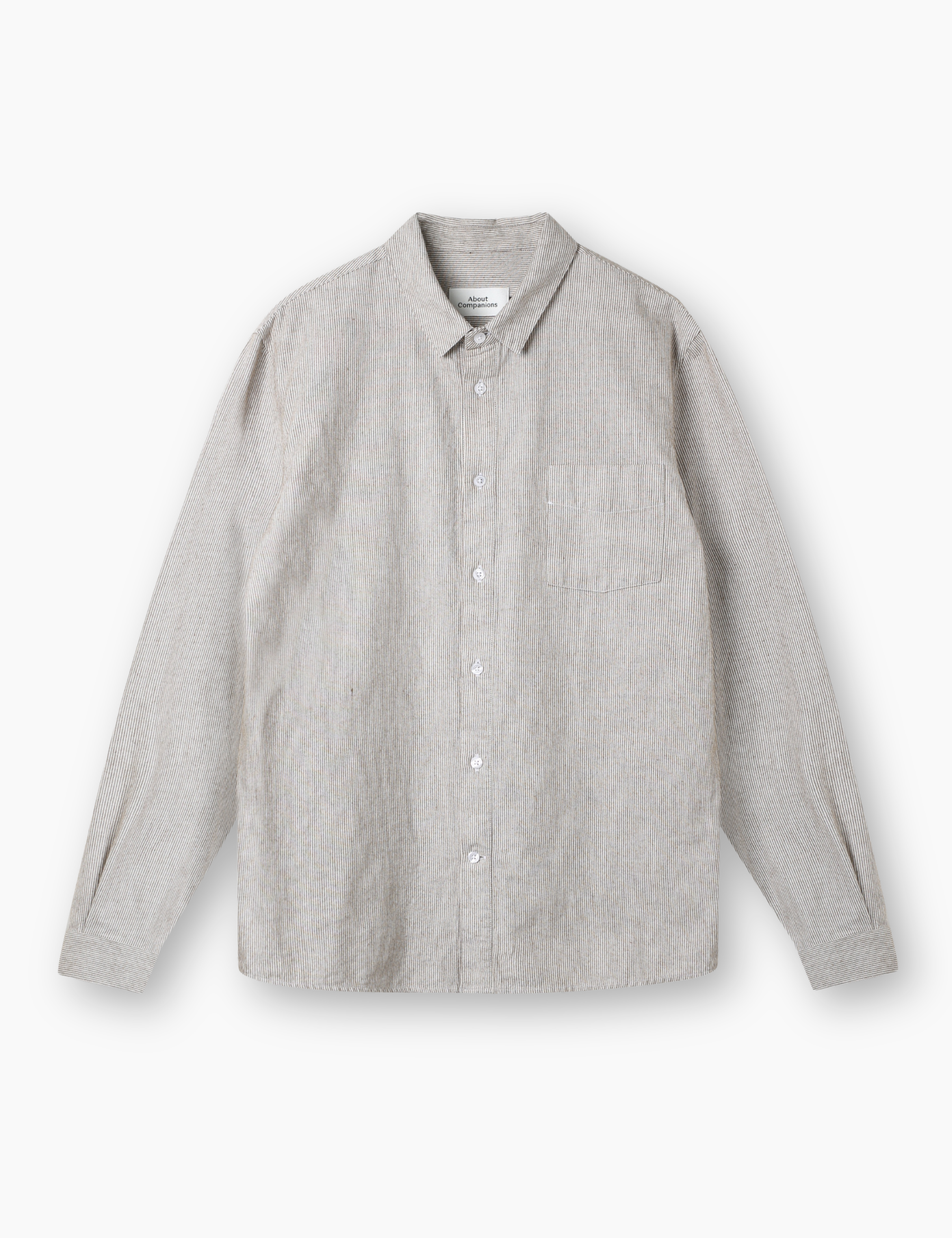 Simon Eco Brushed Shirt - Striped Peanut