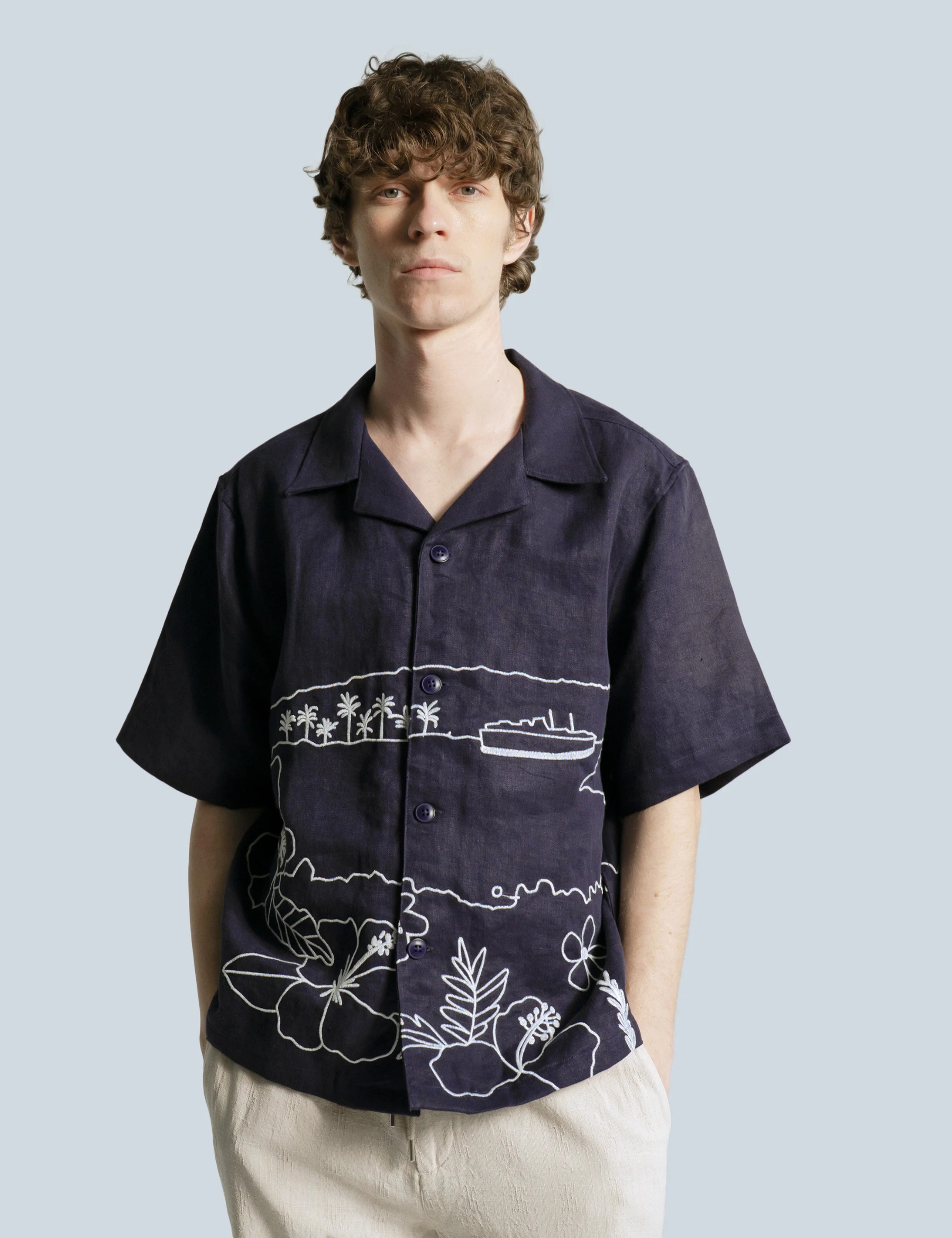 Veloso Landscape Shirt - Navy