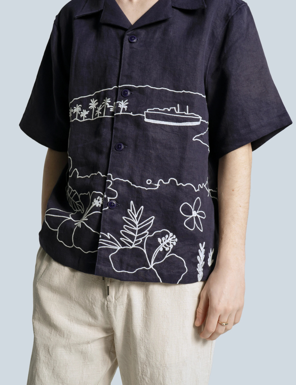 Veloso Landscape Shirt - Navy